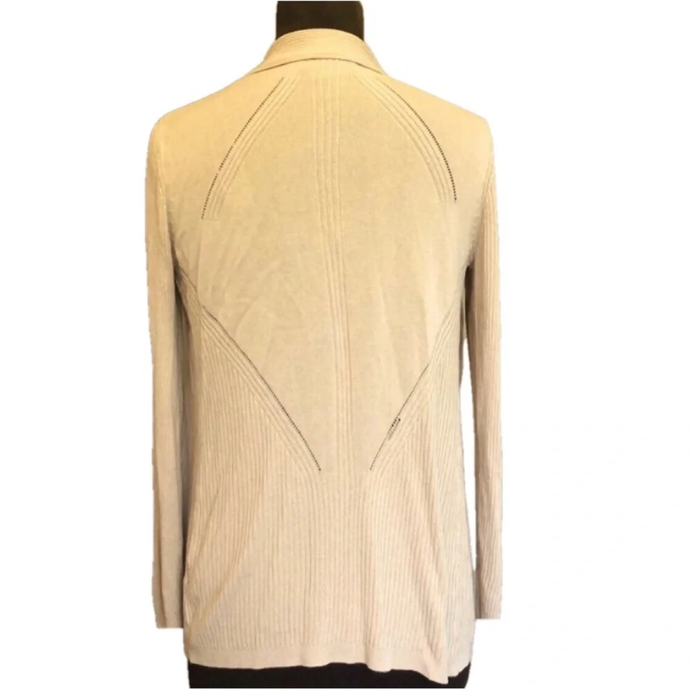 Lightweight Beige Open Front Cardigan, Size L - Picture 2 of 5